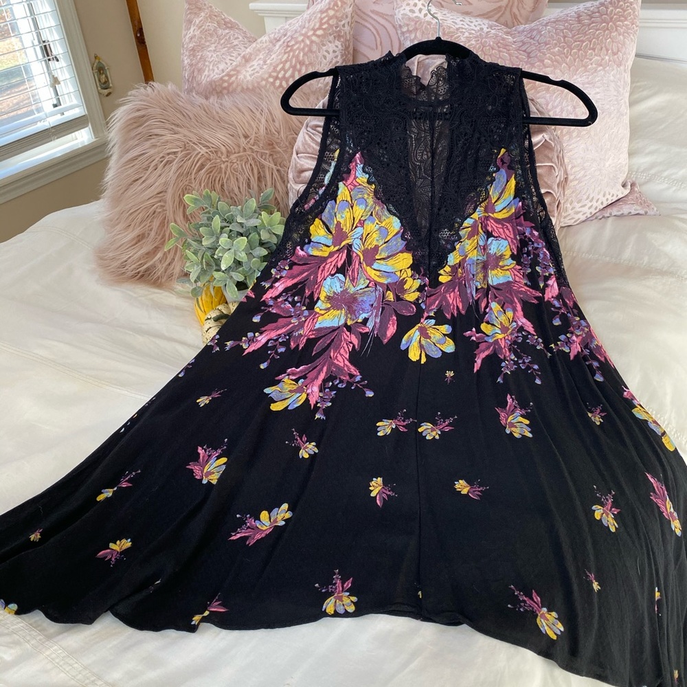 FREE PEOPLE Onyx Combo Lace Sundress